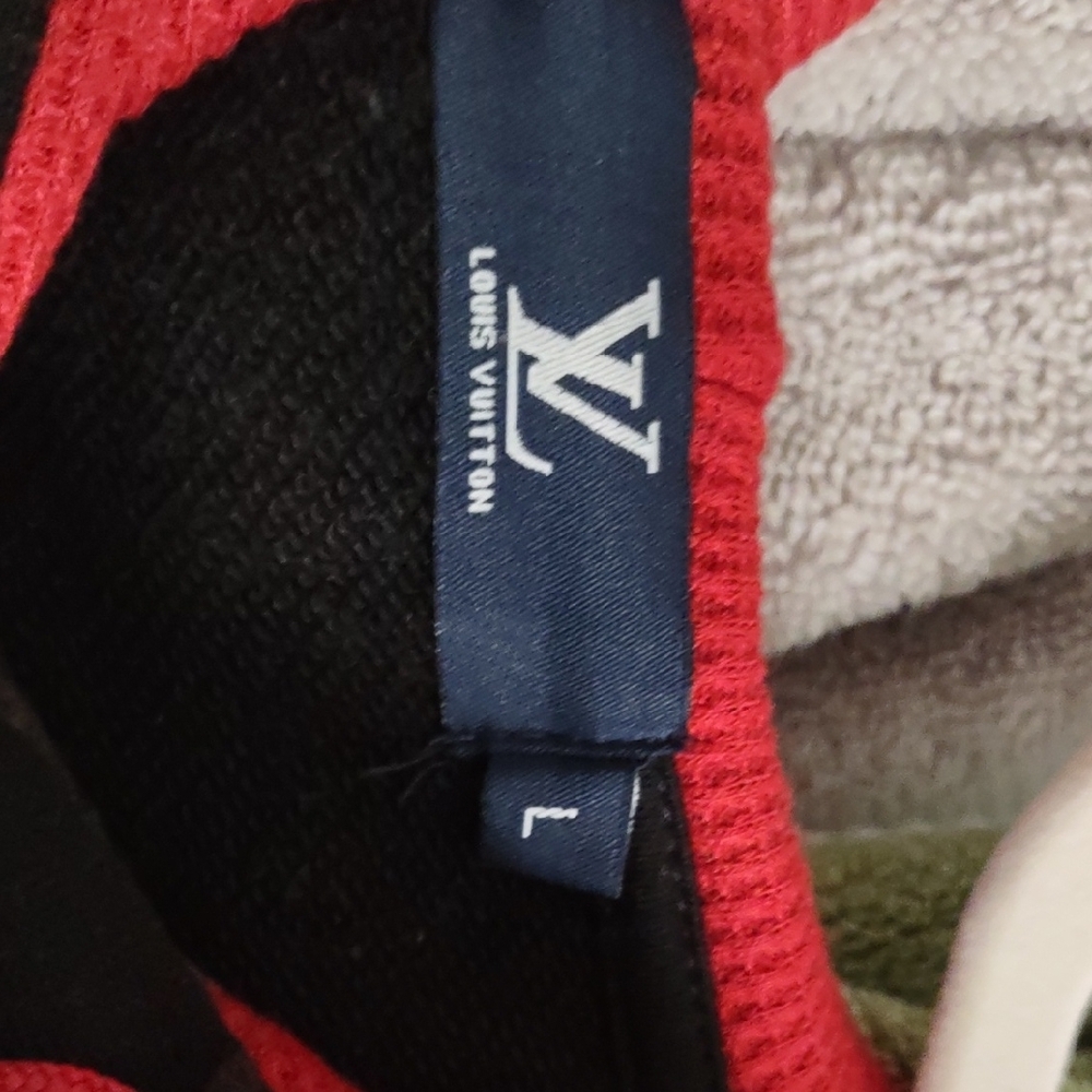 Louis Vuitton Black Monogram Hoodie with Red Drawstrings - Picture 2 of 5